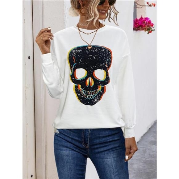 Graphic Round Neck Dropped Shoulder T-Shirt - Picture 4 of 14